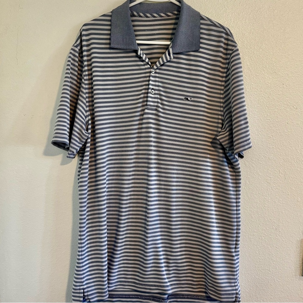 Vineyard Vines Navy and White Polo Shirt